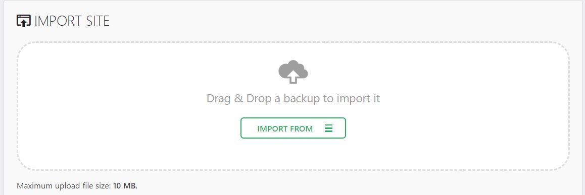 All-In-One WP Migration Import