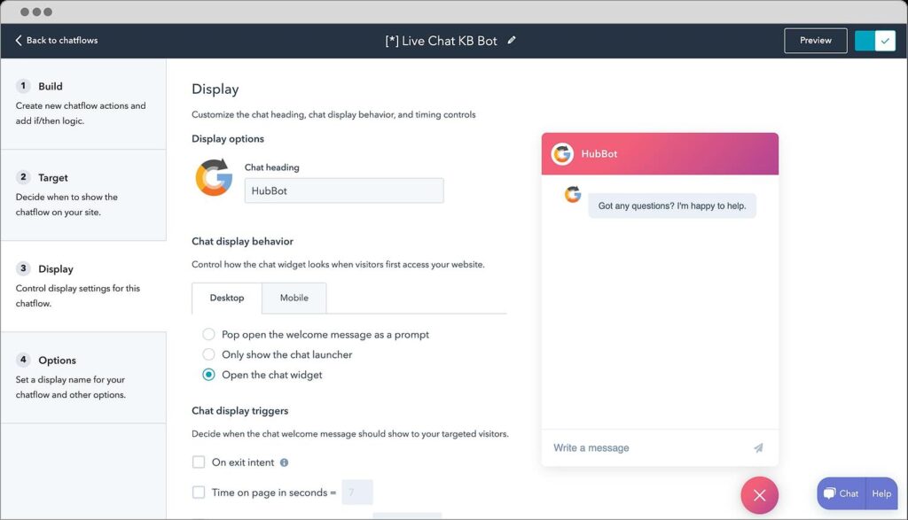 HubSpot WordPress plugins chatbot can book appointments for site visitors